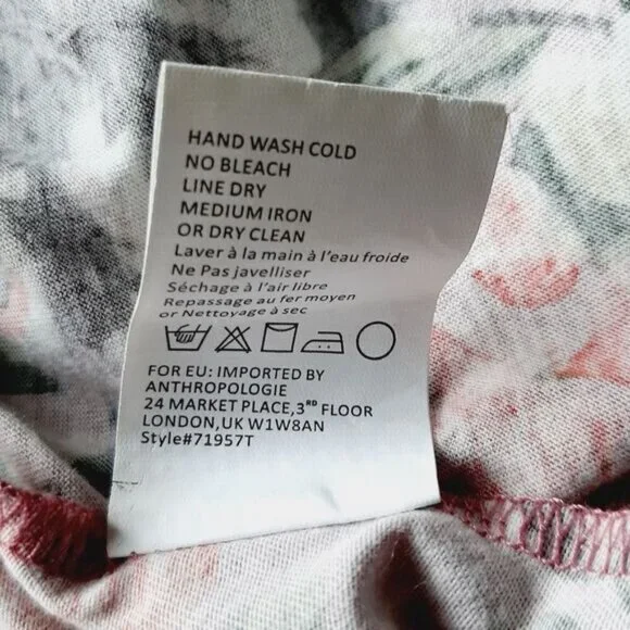 TINY / Anthropologie Thea Peplum Tank Top Pink Floral Sz XS Flawed - Picture 15 of 16